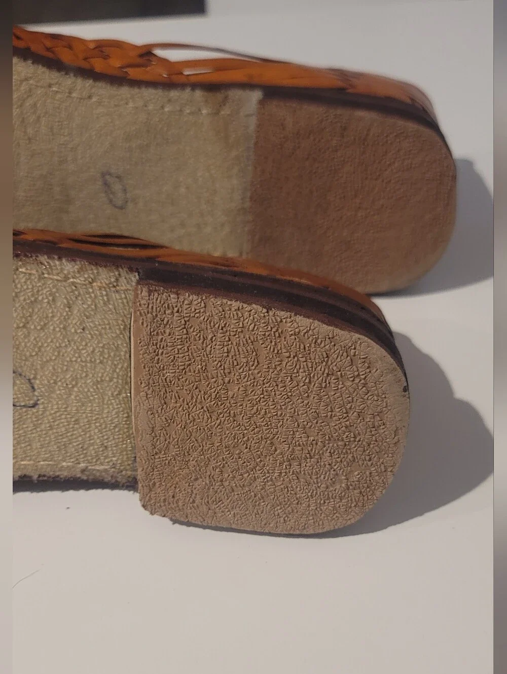 Mens Huaraches Handwoven Leather Slip-On Shoes Like New